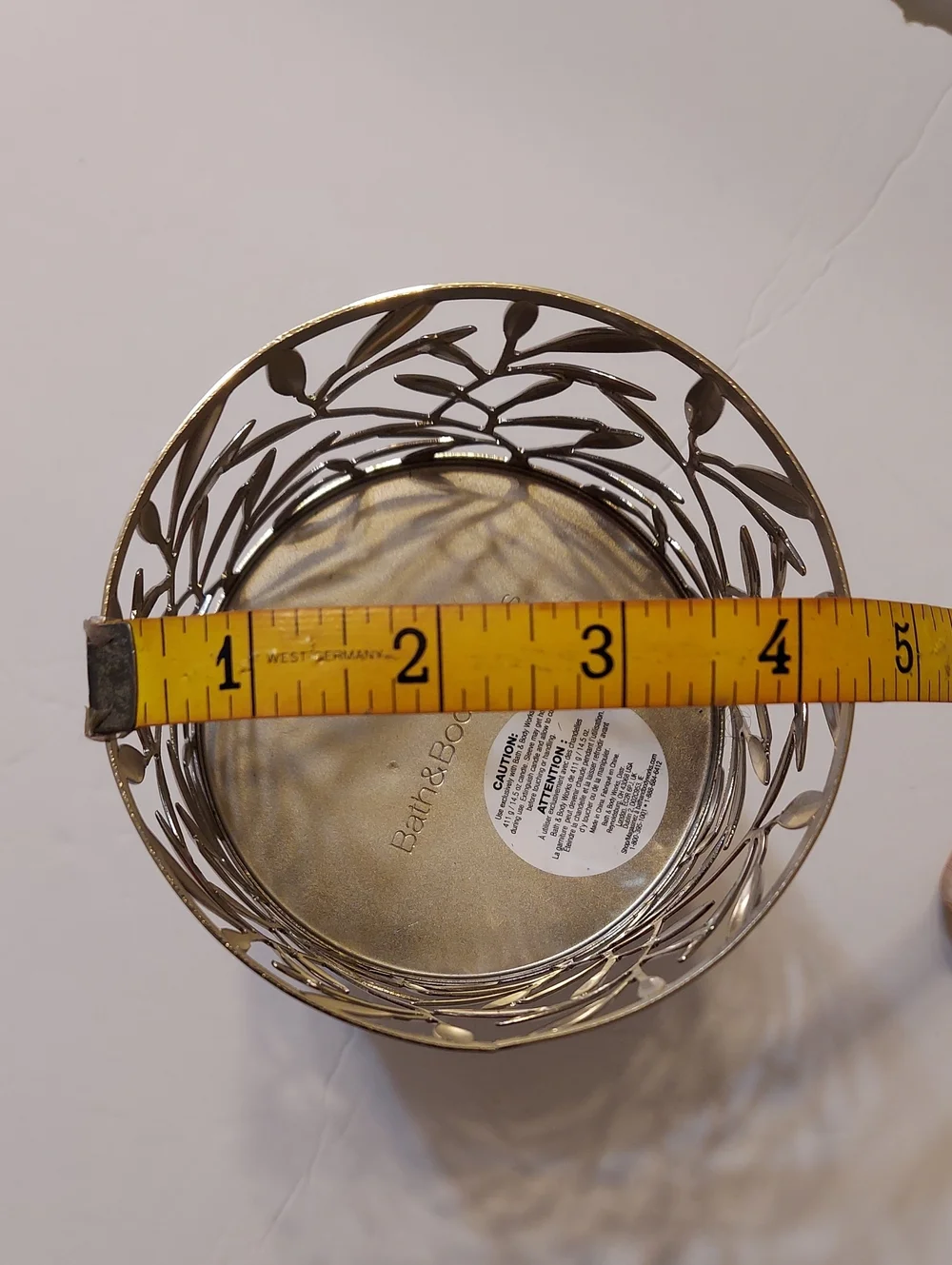 Bath & Body Works Silver Leaf Cutout Candle Holder